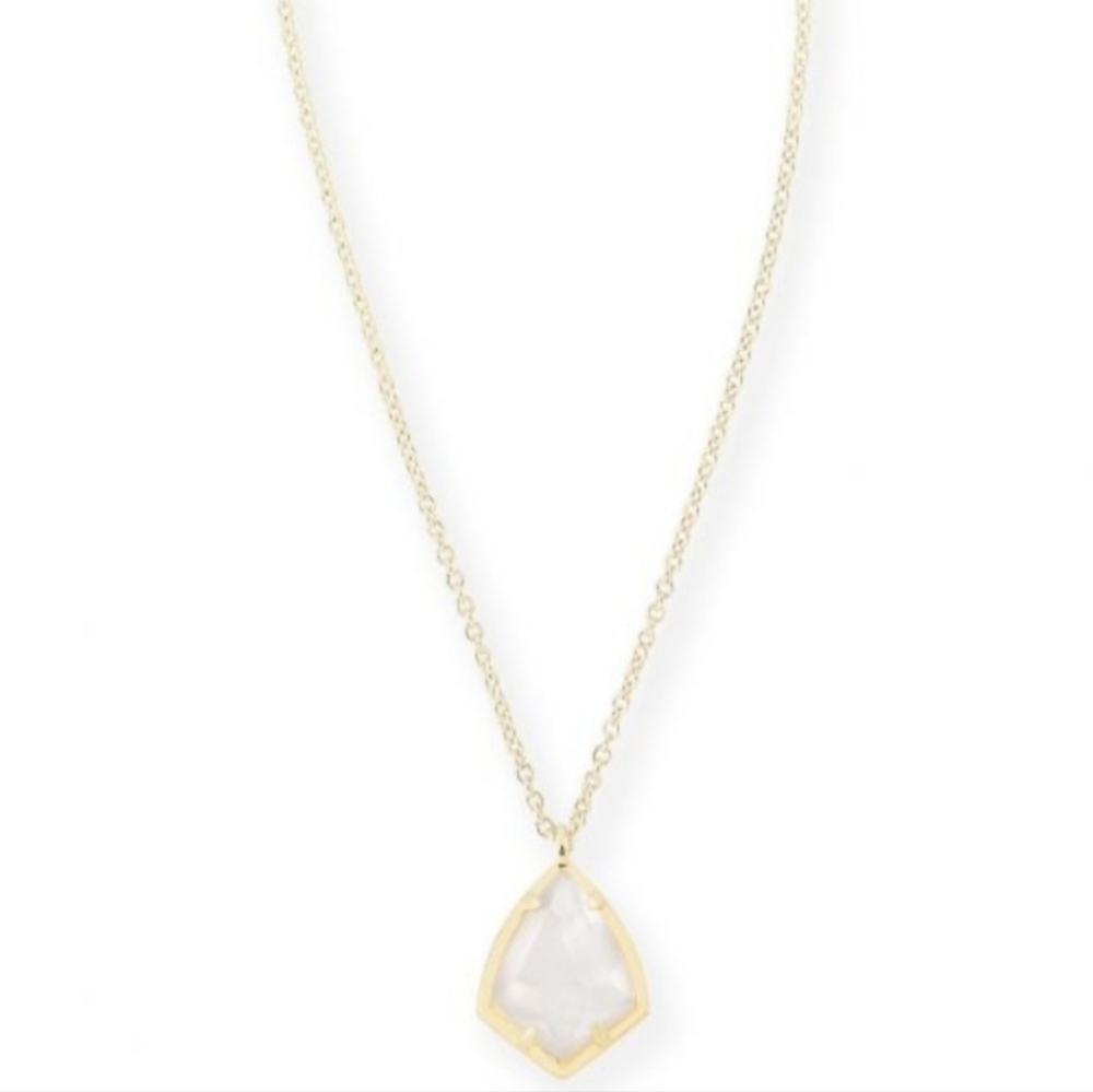 Kendra Scott Cory Gold Necklace in White NWT